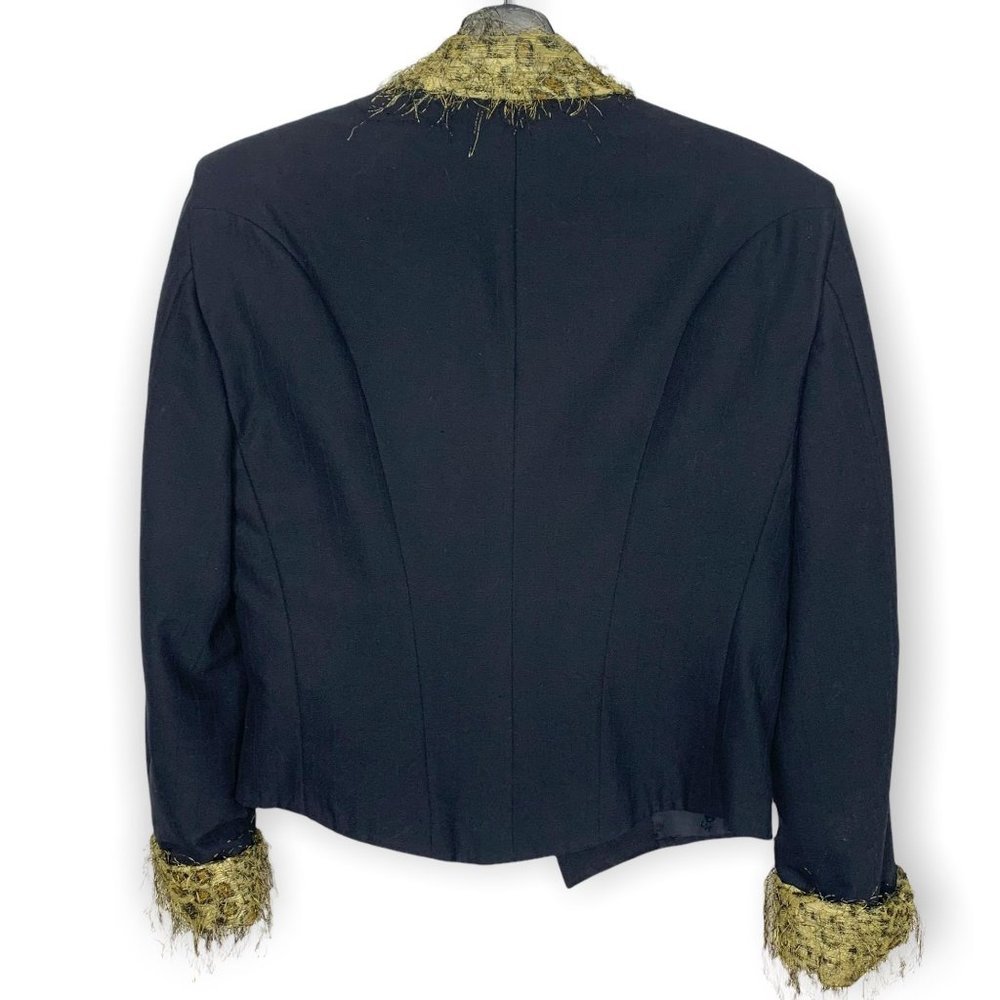 Vintage Y2K Lord West Faux Fur Trim Blazer Medium - Picture 2 of 8